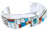 Multicolor And Genuine Sterling Silver Southwest Cuff Bracelet RS75359